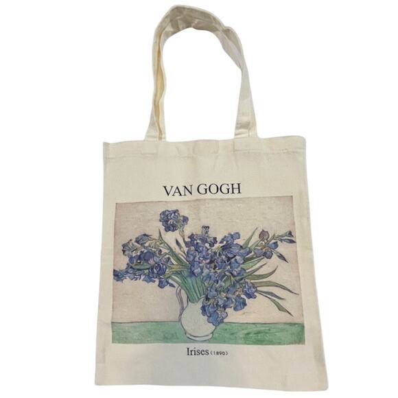 Vincent Van Gogh Handbags - Vincent van Gogh's Canvas Tote Bag Featuring A Print Of Irises